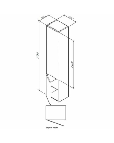 Шкаф пенал AM.PM Like 35 L M80CHL0356WG подвесной Белый