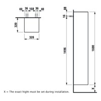 Пенал подвесной белый глянец R Laufen New Classic 4.0606.2.085.631.1