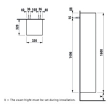 Пенал подвесной белый глянец R Laufen New Classic 4.0606.2.085.631.1