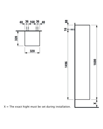 Пенал подвесной белый глянец R Laufen New Classic 4.0606.2.085.631.1