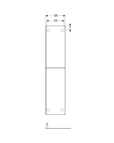 Пенал подвесной черный глянец/черный матовый L/R Geberit Acanto 500.619.16.1