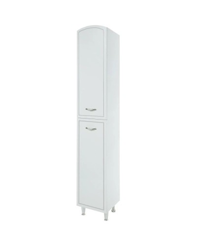 Пенал напольный с бельевой корзиной белый глянец серебряная патина L Bellezza Амелия 4620304082395