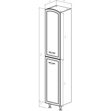 Пенал напольный с бельевой корзиной белый глянец серебряная патина R Bellezza Амелия 4620304081398