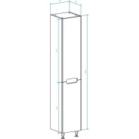 Пенал напольный с бельевой корзиной белый глянец R Bellezza Андрэа 4629004081011