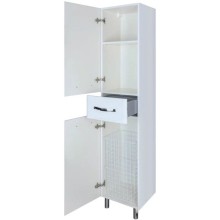 Пенал напольный с бельевой корзиной белый глянец L Bellezza Анкона 4629605102016