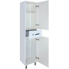 Пенал напольный с бельевой корзиной белый глянец R Bellezza Анкона 4629605101019