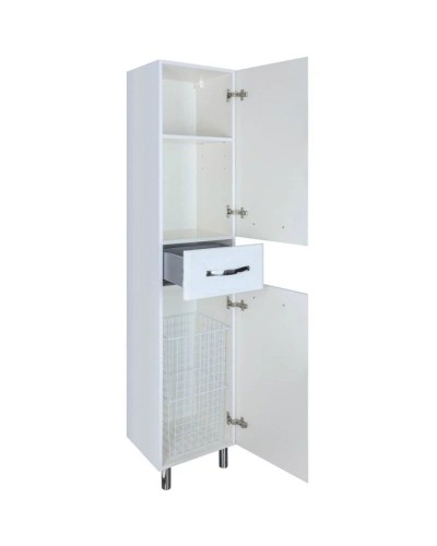 Пенал напольный с бельевой корзиной белый глянец R Bellezza Анкона 4629605101019