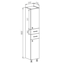 Пенал напольный с бельевой корзиной белый глянец L/R Bellezza Джулия 4621204120019