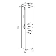 Пенал напольный с бельевой корзиной белый глянец L/R Bellezza Дрея 4631304120017