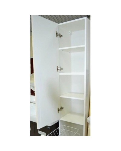 Пенал напольный с бельевой корзиной бежевый глянец/белый глянец L Bellezza Лагуна 4622104082070