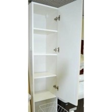 Пенал напольный с бельевой корзиной бежевый глянец/белый глянец R Bellezza Лагуна 4622104081073