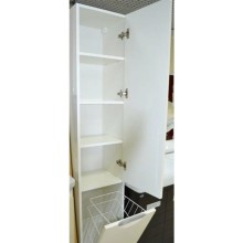 Пенал напольный с бельевой корзиной белый глянец R Bellezza Лагуна 4622107081018