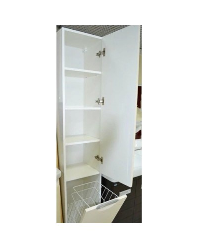 Пенал напольный с бельевой корзиной белый глянец R Bellezza Лагуна 4622107081018