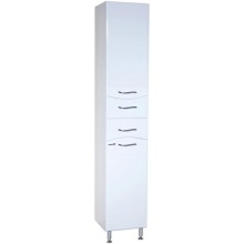 Пенал напольный с бельевой корзиной белый глянец L/R Bellezza Мари 4622904120019