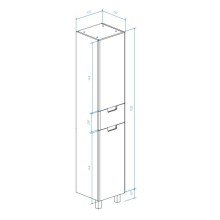 Пенал напольный с бельевой корзиной бежевый глянец/белый глянец L Bellezza Пегас 4620404102078