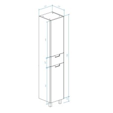Пенал напольный с бельевой корзиной красный глянец/белый глянец R Bellezza Пегас 4620404101033