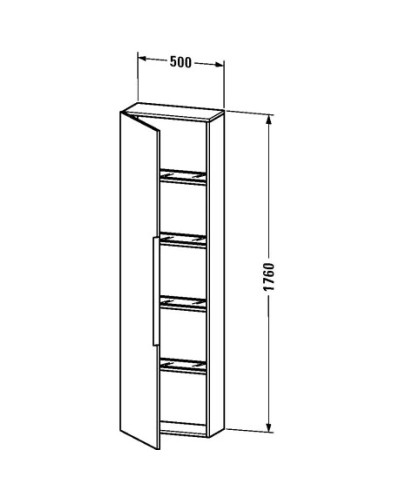 Пенал подвесной кашемировый дуб L Duravit Happy D.2 H29252L1111