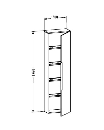 Пенал подвесной лен R Duravit Happy D.2 H29252R7575
