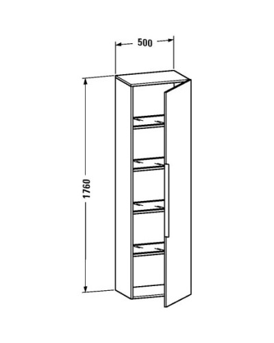 Пенал подвесной белый глянец R Duravit Happy D.2 H29253R2222