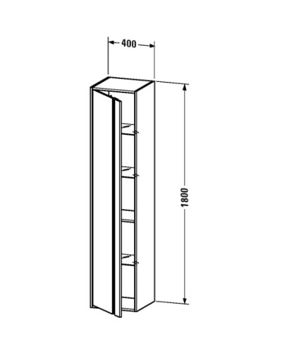 Пенал подвесной лен L Duravit Ketho KT1255L7575