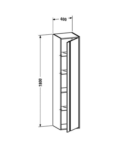 Пенал подвесной белый матовый R Duravit Ketho KT1255R1818