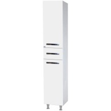 Пенал напольный с бельевой корзиной белый глянец L/R Bellezza Рокко 4625304100018