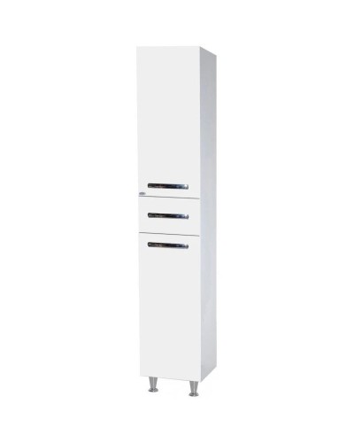 Пенал напольный с бельевой корзиной белый глянец L/R Bellezza Рокко 4625304100018