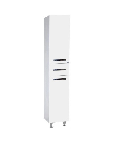 Пенал напольный с бельевой корзиной белый глянец L/R Bellezza Рокко 4625304100018