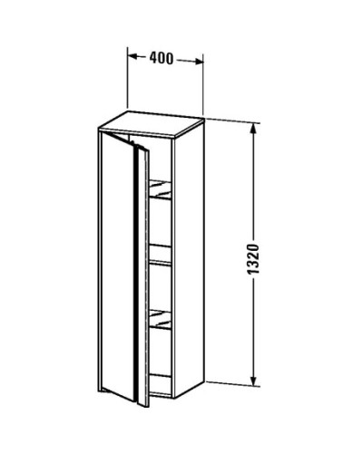 Пенал подвесной графит матовый L Duravit Ketho KT1257L4949