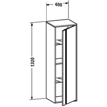 Пенал подвесной каштан R Duravit Ketho KT1257R5353