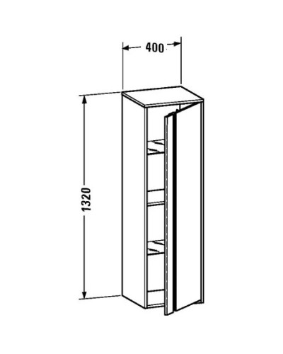 Пенал подвесной орех R Duravit Ketho KT1257R7979