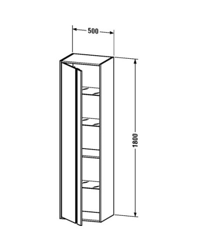 Пенал подвесной орех L Duravit Ketho KT1265L7979