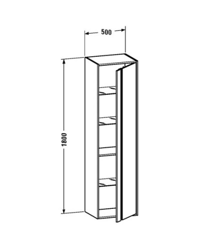 Пенал подвесной белый матовый R Duravit Ketho KT1265R1818