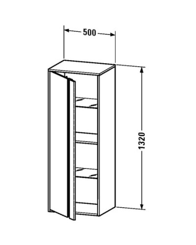 Пенал подвесной белый глянец L Duravit Ketho KT1267L2222