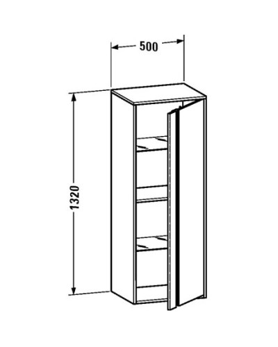 Пенал подвесной темный орех R Duravit Ketho KT1267R2121