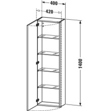 Пенал подвесной белый глянец L Duravit DuraStyle DS1218L2222