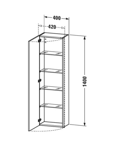 Пенал подвесной лен L Duravit DuraStyle DS1218L7575