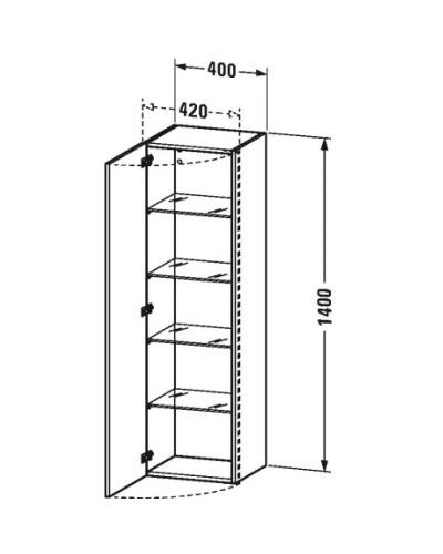 Пенал подвесной орех L Duravit DuraStyle DS1219L7979
