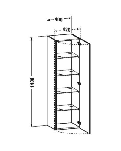 Пенал подвесной бетонно-серый матовый R Duravit DuraStyle DS1219R0707