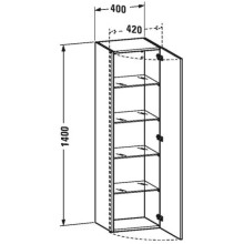 Пенал подвесной белый матовый R Duravit DuraStyle DS1219R1818