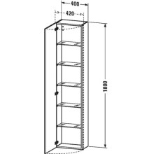 Пенал подвесной бетонно-серый матовый L Duravit DuraStyle DS1228L0707