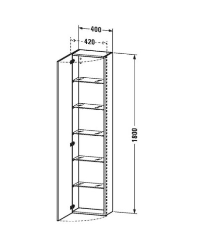 Пенал подвесной белый глянец L Duravit DuraStyle DS1228L2222