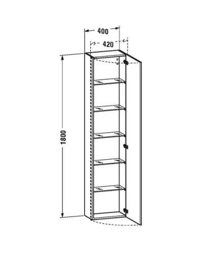 Пенал подвесной бетонно-серый матовый R Duravit DuraStyle DS1228R0707