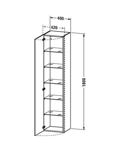 Пенал подвесной белый глянец L Duravit DuraStyle DS1229L2222