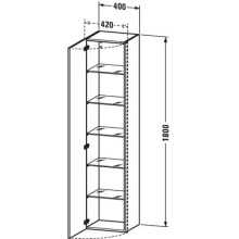 Пенал подвесной базальт матовый L Duravit DuraStyle DS1229L4343