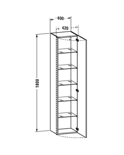 Пенал подвесной бетонно-серый матовый R Duravit DuraStyle DS1229R0707