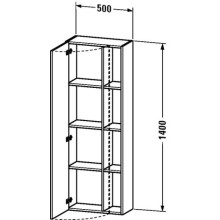 Пенал подвесной бетонно-серый матовый L Duravit DuraStyle DS1238L0707