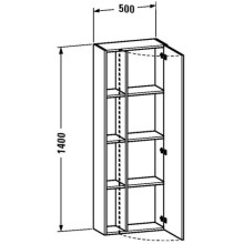 Пенал подвесной бетонно-серый матовый R Duravit DuraStyle DS1238R0707