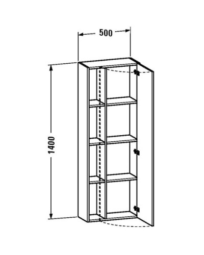 Пенал подвесной бетонно-серый матовый R Duravit DuraStyle DS1238R0707
