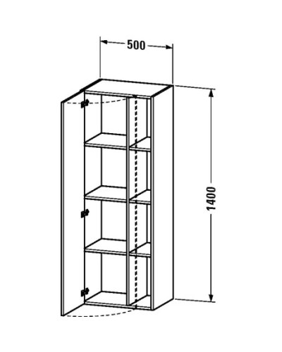 Пенал подвесной орех L Duravit DuraStyle DS1239L7979